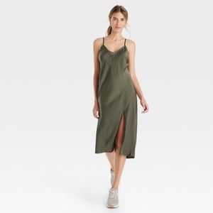 Women’s Sleeveless Cami Lace Dress - A New Day - Olive Green XXL